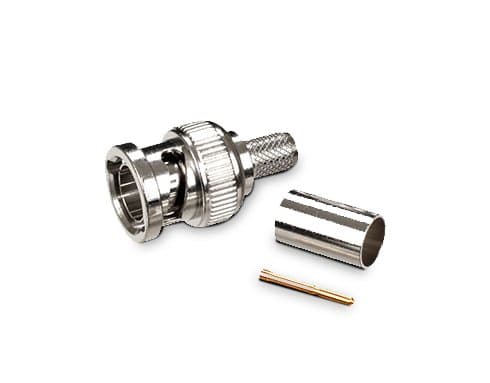 BNC Male Crimp Connector 3 Piece RG59 CCTV Coaxial Cable Plug