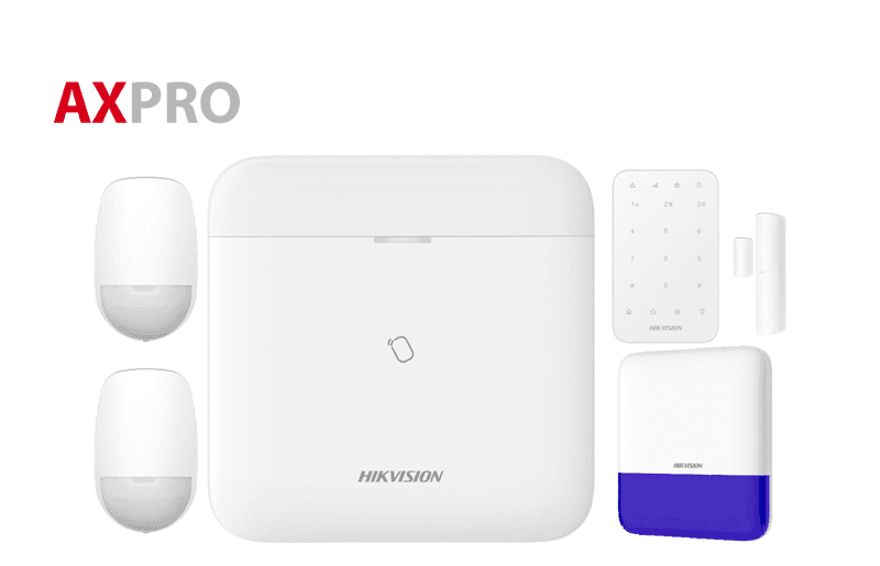 Hikvision Home Intruder Alarm Security System Kit DS-PWA64-KIT2-WE DS-PWA64-Kit2-WE  AX PRO Kit (868MHz) · DS-PWA64-L-WE x 1 · DS-PK1-E-WE x 1 · DS-PS1-E-WE (Blue) x 1 · DS-PDP15P-EG2-WE x 2 · DS-PDMC-EG2-WE x 1
