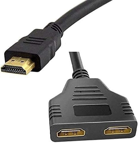 2-Way HDMI Splitter Cable – 1080P HDMI Male to Dual Female 1 in 2 Out Adapter for HDTV, PS3, LED, DVD Players & LCD Projectors