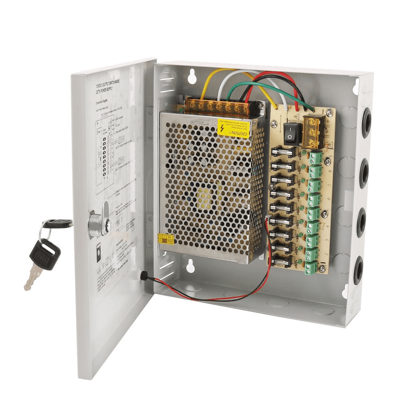 UKVISION 12V 10A 9 Channel CCTV Power Supply Distribution Box thumbnail 2