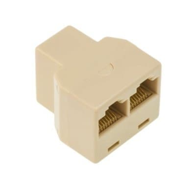 RJ45 Ethernet Y-Splitter Adapter 1 to 2 Port Network Connector