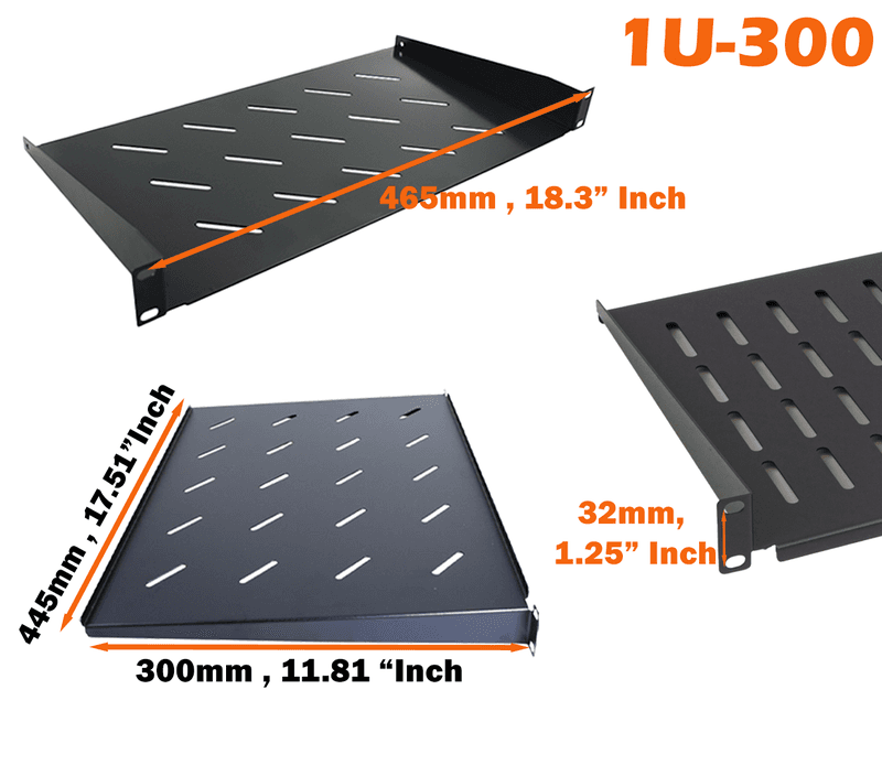 1U Cantilever Rack Shelf 300mm Depth 19" Network Cabinet Shelf thumbnail 2