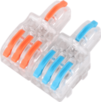 SPL-2-6 Clear Lever Wire Connector 2 In 6 Out Splicing Terminal