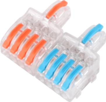 SPL-2-8 Clear Lever Wire Connector 2 In 8 Out Splicing Terminal