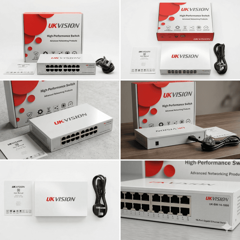 UKVISION UK-SW-16-1000 16-Port Gigabit Ethernet Switch Rackmount thumbnail 6