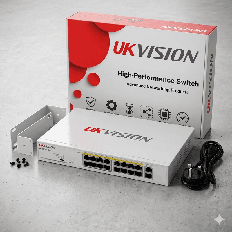UKVISION UK-SW-16-1000-P 16-Port Gigabit PoE Switch 2 Uplink thumbnail 2