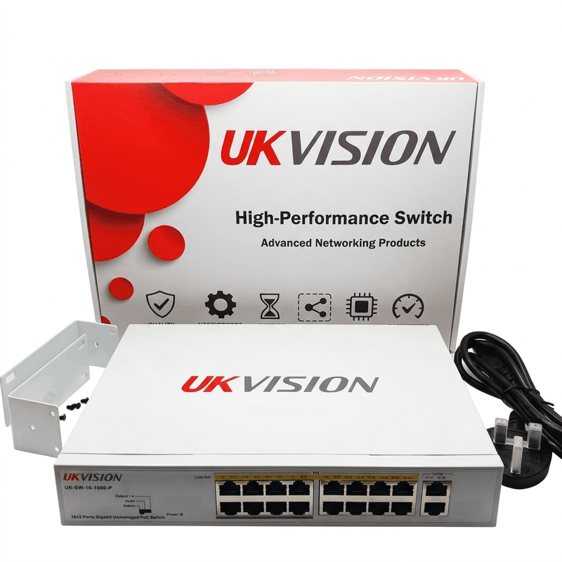 UKVISION UK-SW-16-1000-P 16-Port Gigabit PoE Switch 2 Uplink thumbnail 4
