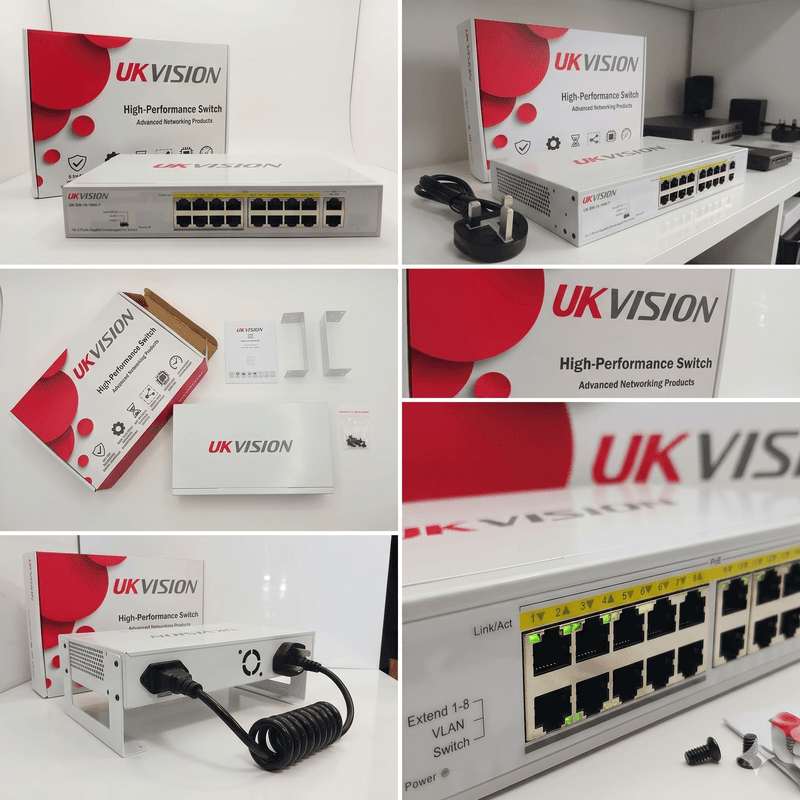 UKVISION UK-SW-16-1000-P 16-Port Gigabit PoE Switch 2 Uplink thumbnail 5