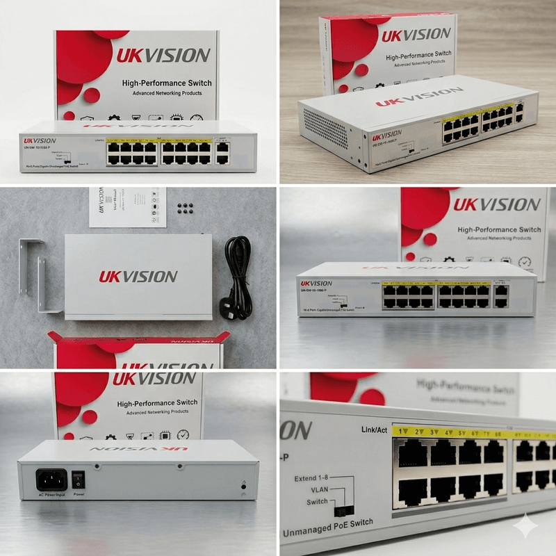 UKVISION UK-SW-16-1000-P 16-Port Gigabit PoE Switch 2 Uplink thumbnail 6