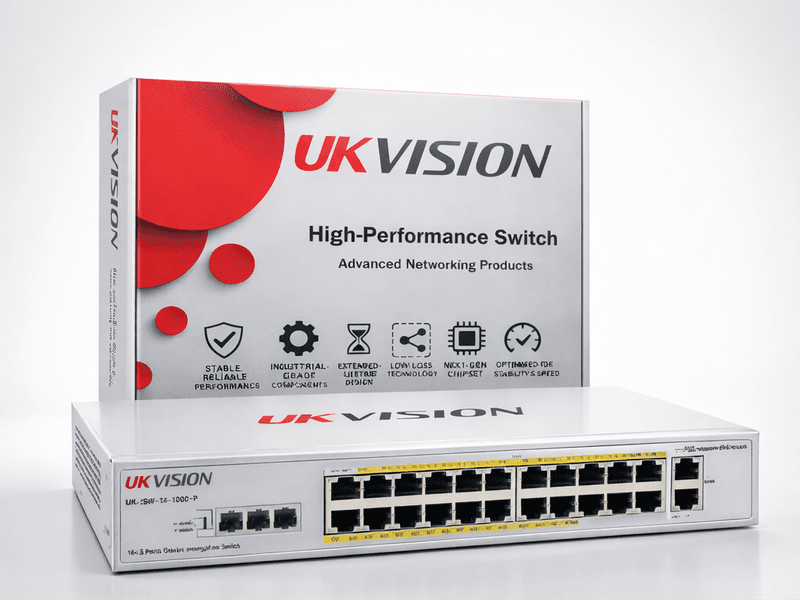 UKVISION UK-SW-24-1000-P 24-Port Gigabit PoE Switch 2 Uplink