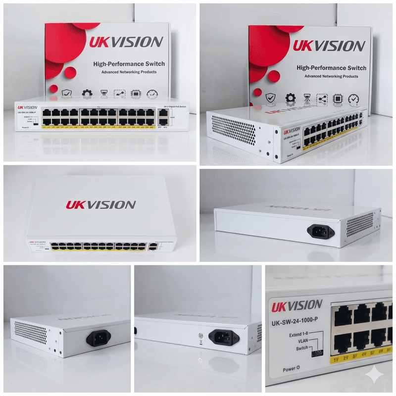 UKVISION UK-SW-24-1000-P 24-Port Gigabit PoE Switch 2 Uplink thumbnail 7