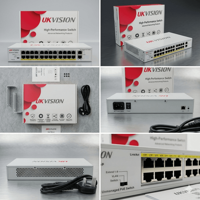 UKVISION UK-SW-24-1000-P 24-Port Gigabit PoE Switch 2 Uplink thumbnail 4