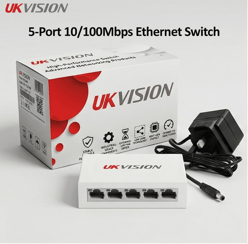 UKVISION UK-SW-4-100 5-Port 10/100Mbps Ethernet Switch thumbnail 5