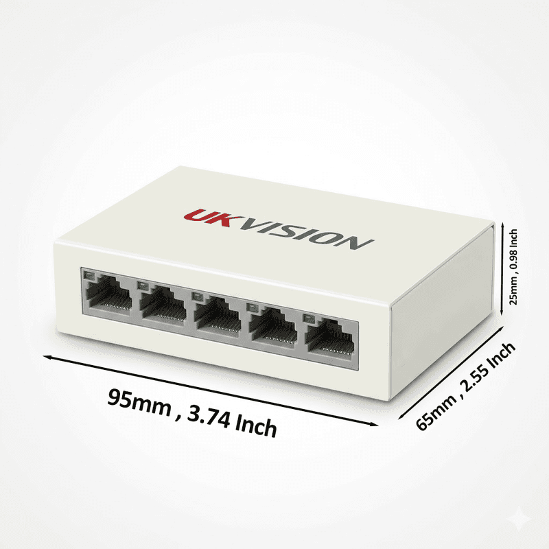 UKVISION UK-SW-4-1000 5-Port Gigabit Ethernet Switch thumbnail 6