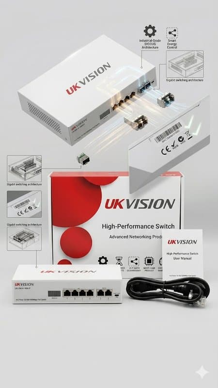 UKVISION UK-SW-4-1000-P 4-Port Gigabit PoE Switch 2 Uplink thumbnail 7