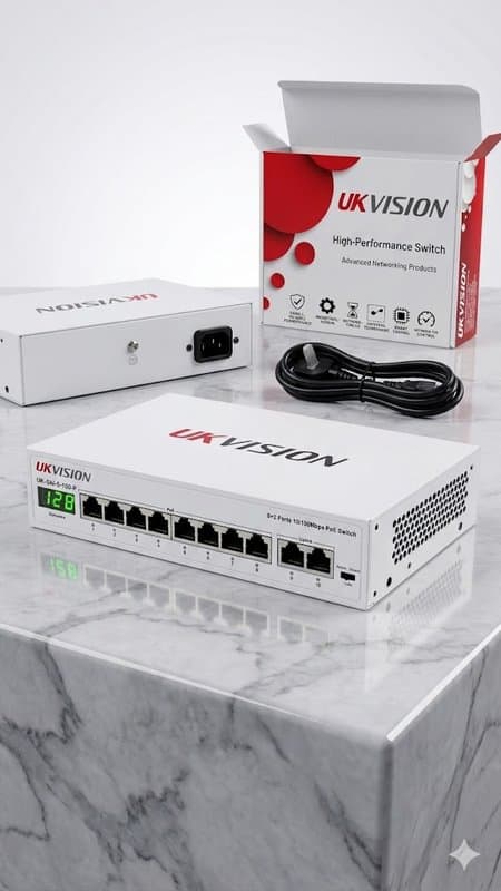 UKVISION UK-SW-8-100-P 8-Port PoE Switch 2 Uplink 250m Extend thumbnail 3
