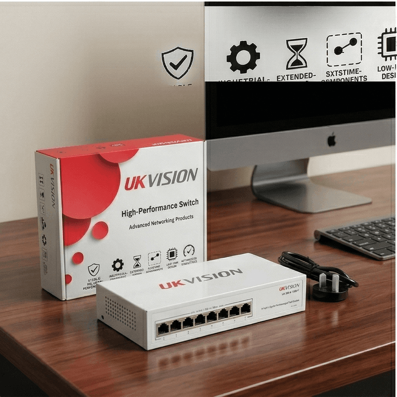 UKVISION UK-SW-8-1000-P 8-Port Gigabit PoE Switch 250m Extend thumbnail 2