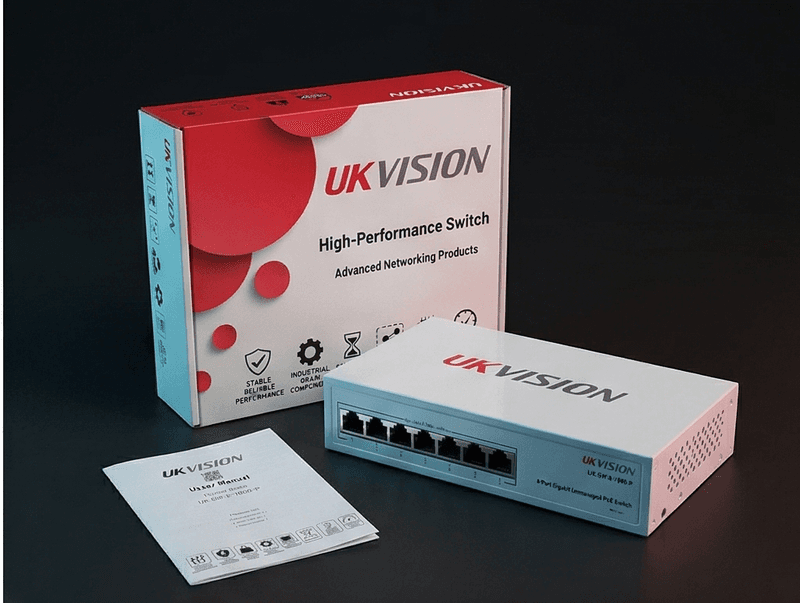UKVISION UK-SW-8-1000-P 8-Port Gigabit PoE Switch 250m Extend thumbnail 3
