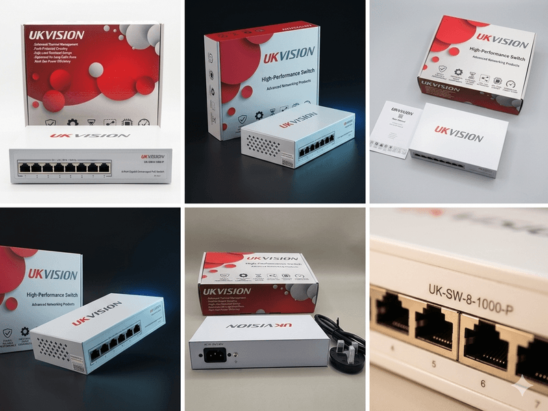 UKVISION UK-SW-8-1000-P 8-Port Gigabit PoE Switch 250m Extend thumbnail 5