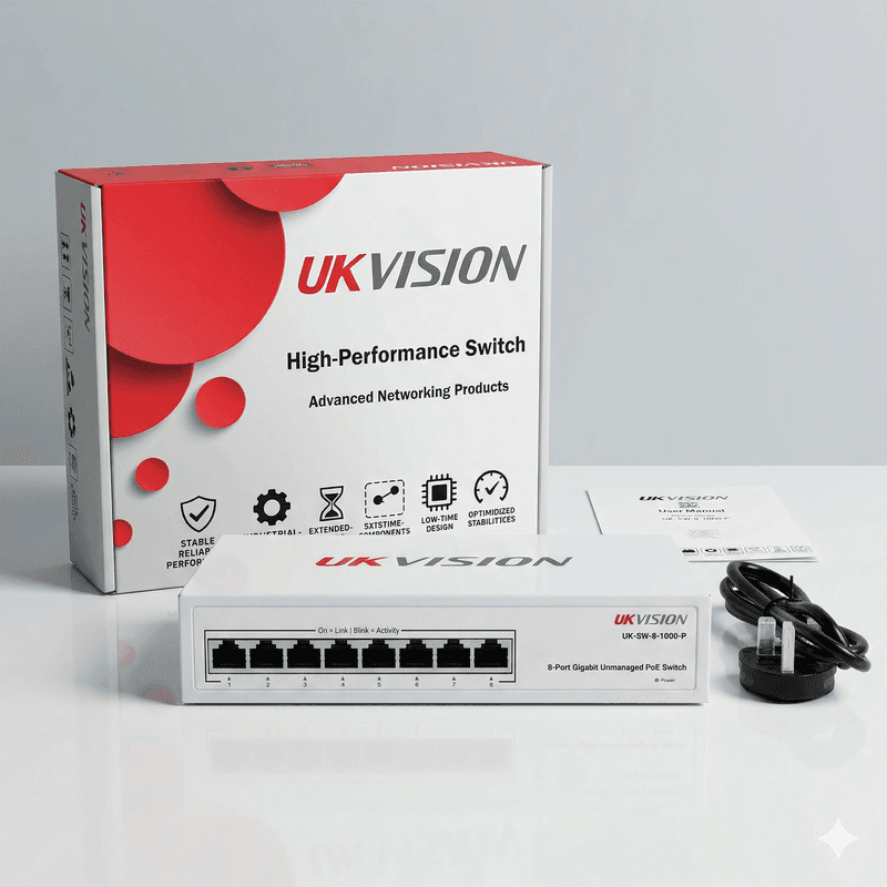 UKVISION UK-SW-8-1000-P 8-Port Gigabit PoE Switch 250m Extend thumbnail 6