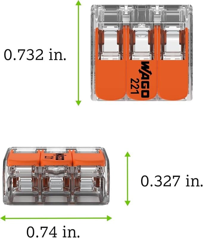 WAGO 221-413 Compact Lever Connector 3 Conductor 32A 50 Pack thumbnail 2