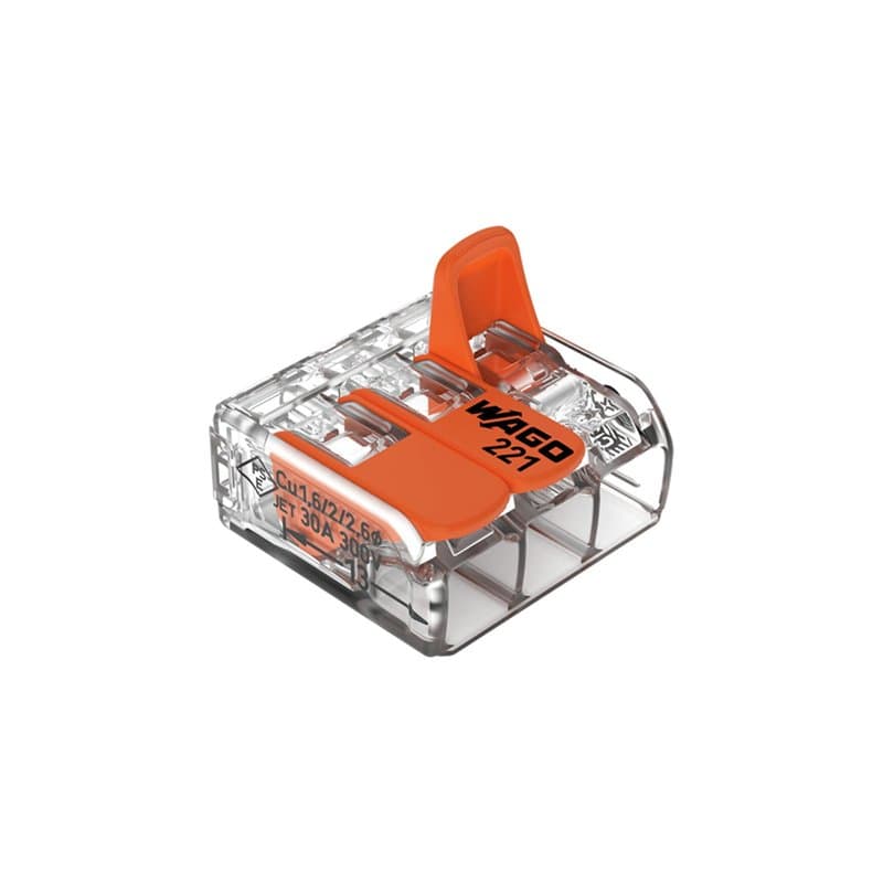 WAGO 221-413 Compact Lever Connector 3 Conductor 32A 50 Pack thumbnail 4