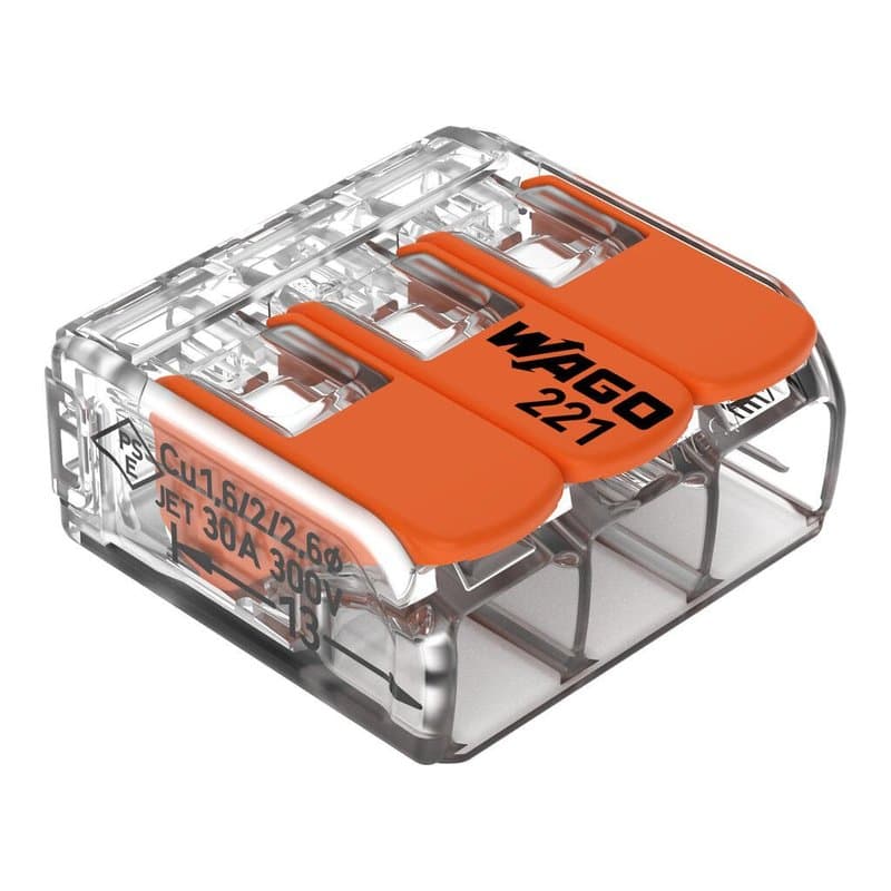 WAGO 221-413 Compact Lever Connector 3 Conductor 32A 50 Pack thumbnail 5
