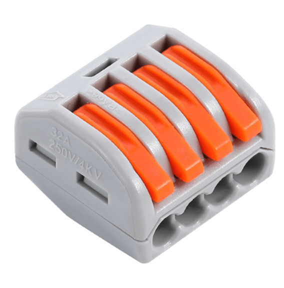 4 Way Lever Wire Connector Terminal Block for CCTV Power Distribution - Image 1