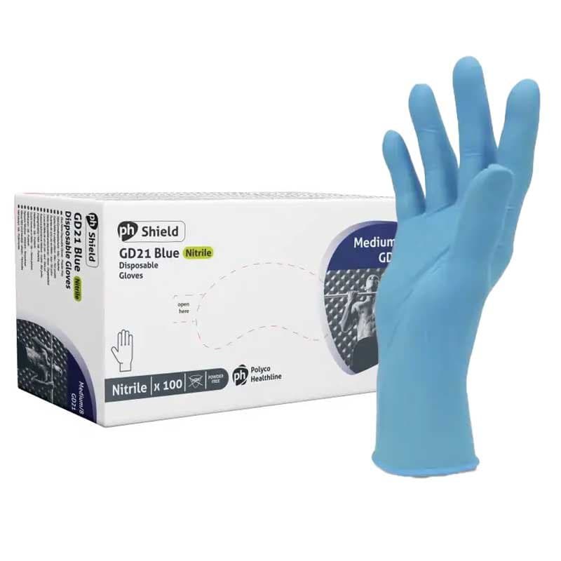 Arco Essentials Blue Powder-Free Nitrile Disposable Gloves - Image 1