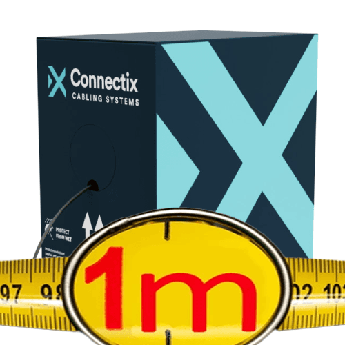 Connectix Cat6 U/UTP Outdoor Network Cable 1m PE Solid Copper Black - Image 1