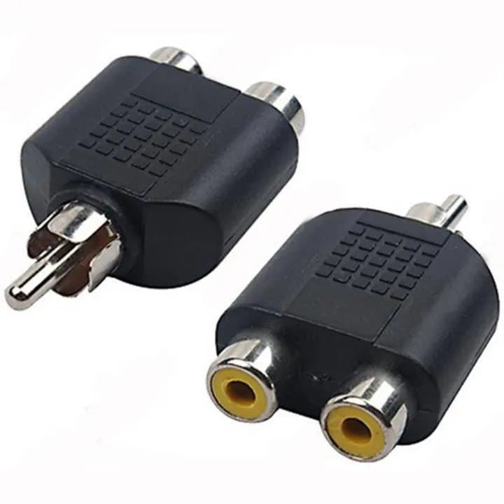 RCA Phono Y Splitter Adapter Male to Dual Female Audio Video 2 Pack - Image 1