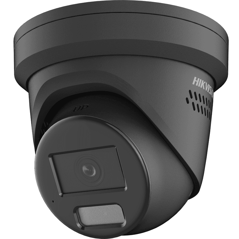 Hikvision DS-2CD2347G2-LSU/SL 4MP ColorVu Strobe Light PoE Turret Camera Black - Image 1