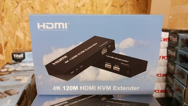 4K HDMI KVM Extender Over Cat5e/6 120m USB Keyboard Mouse - Image 1