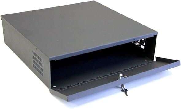 Lockable CCTV DVR Security Lock Box Metal Black 180×180mm - Image 1