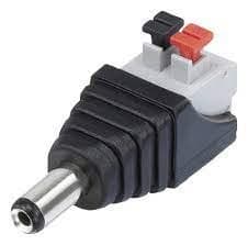 DC 2.1mm Male Power Plug Push Terminal Connector CCTV 12V - Image 1
