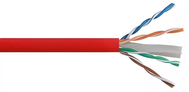 RJ45 CAT6 U/UTP Outdoor Ethernet Cable 1m Reel Red 23AWG Solid Copper - Image 1