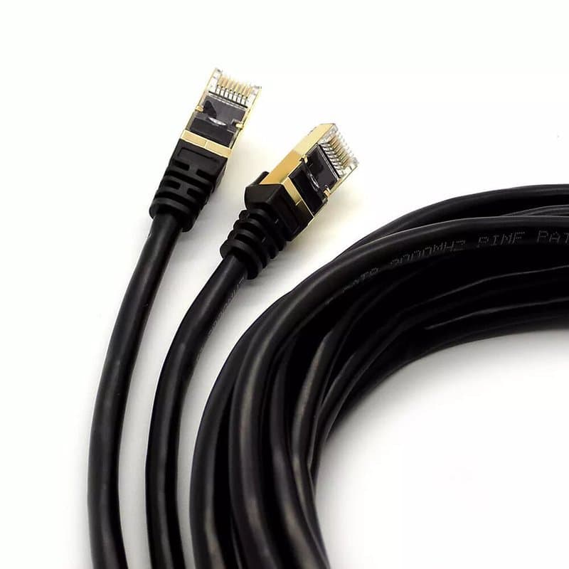 Cat6 Ethernet Cable, Gigabit RJ45 20m, Black - High-Speed LAN Patch Cable - Image 1