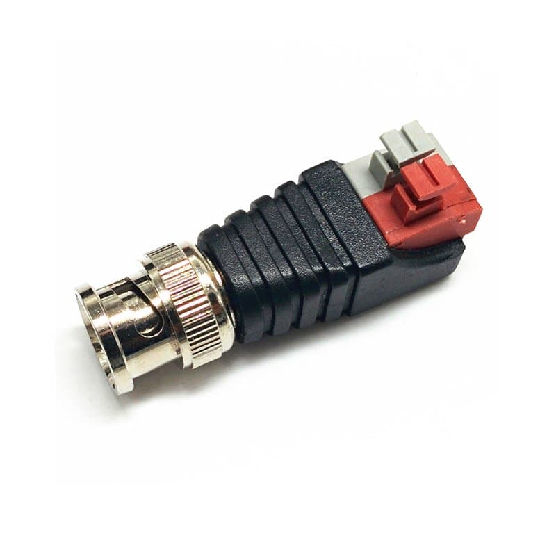 Wire to Male BNC Plug – Red Push - BNC connector male with press-terminal easy-install BNC Connector for cctv camera 75ohm rg59 rg6 BNC connector - Image 1